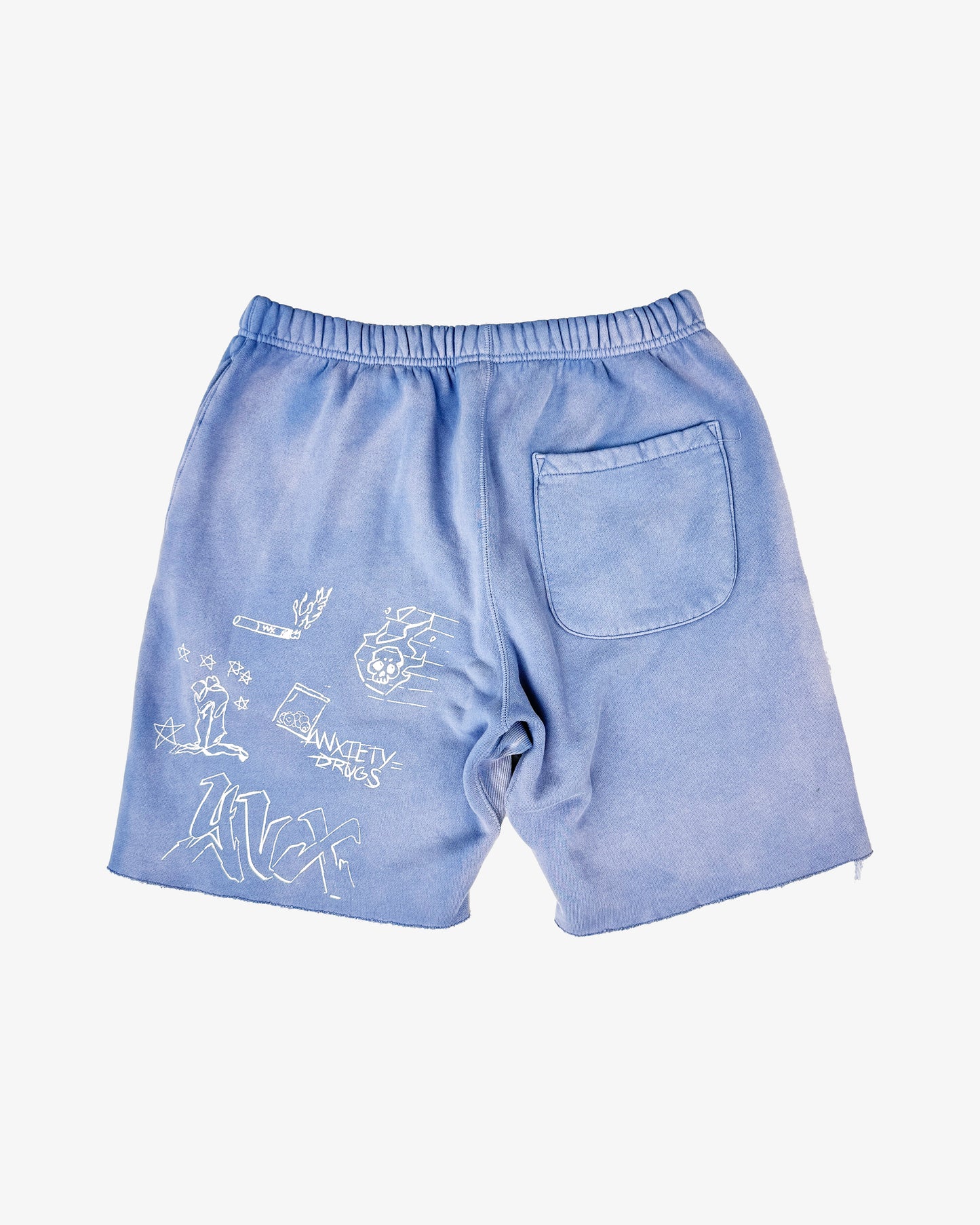"Chalkboard" Sweatshorts in Frozen Blue