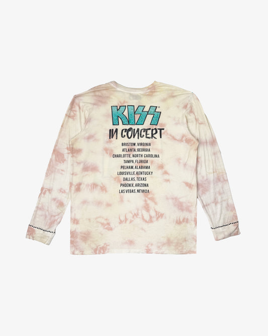 Vintage Tee Collection Kiss Long Sleeve White Tye Dye (Size XL)