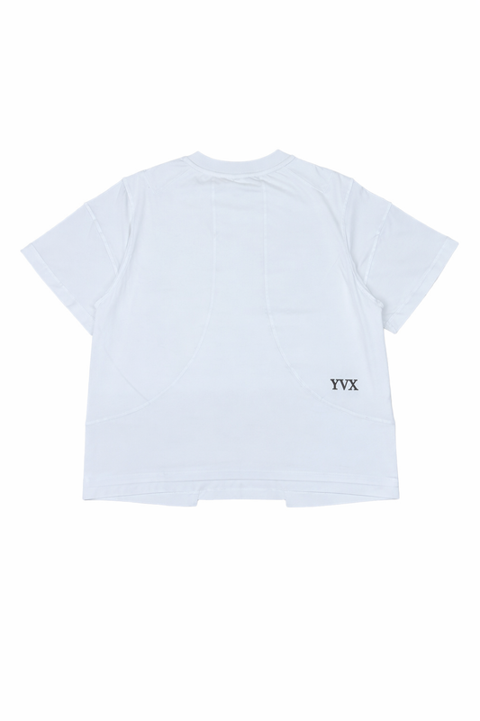 Double Layer White Rugby Tee (Cropped Fit)