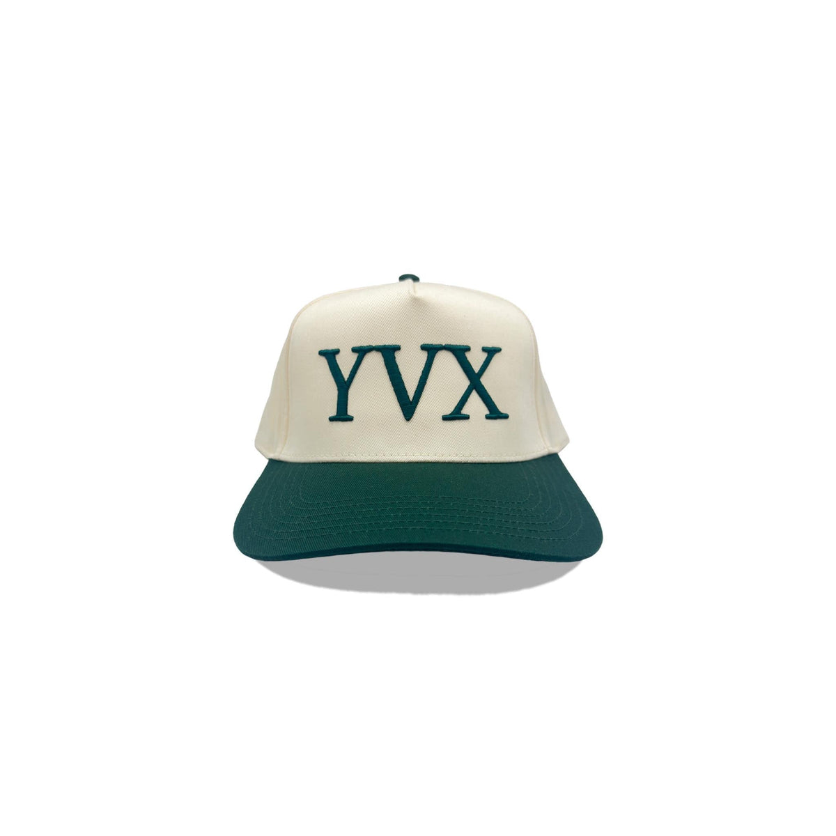 Two Tone Baseball Hat Forest Cream front