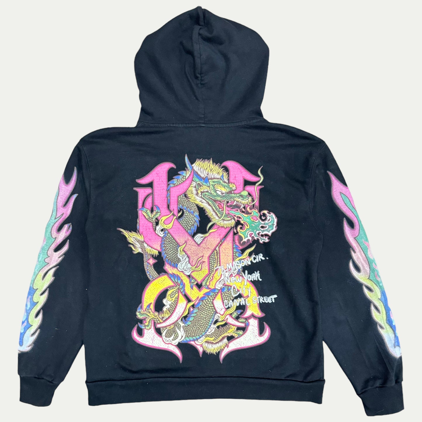 Black Techno Dragon Pullover Hoodie (Large)