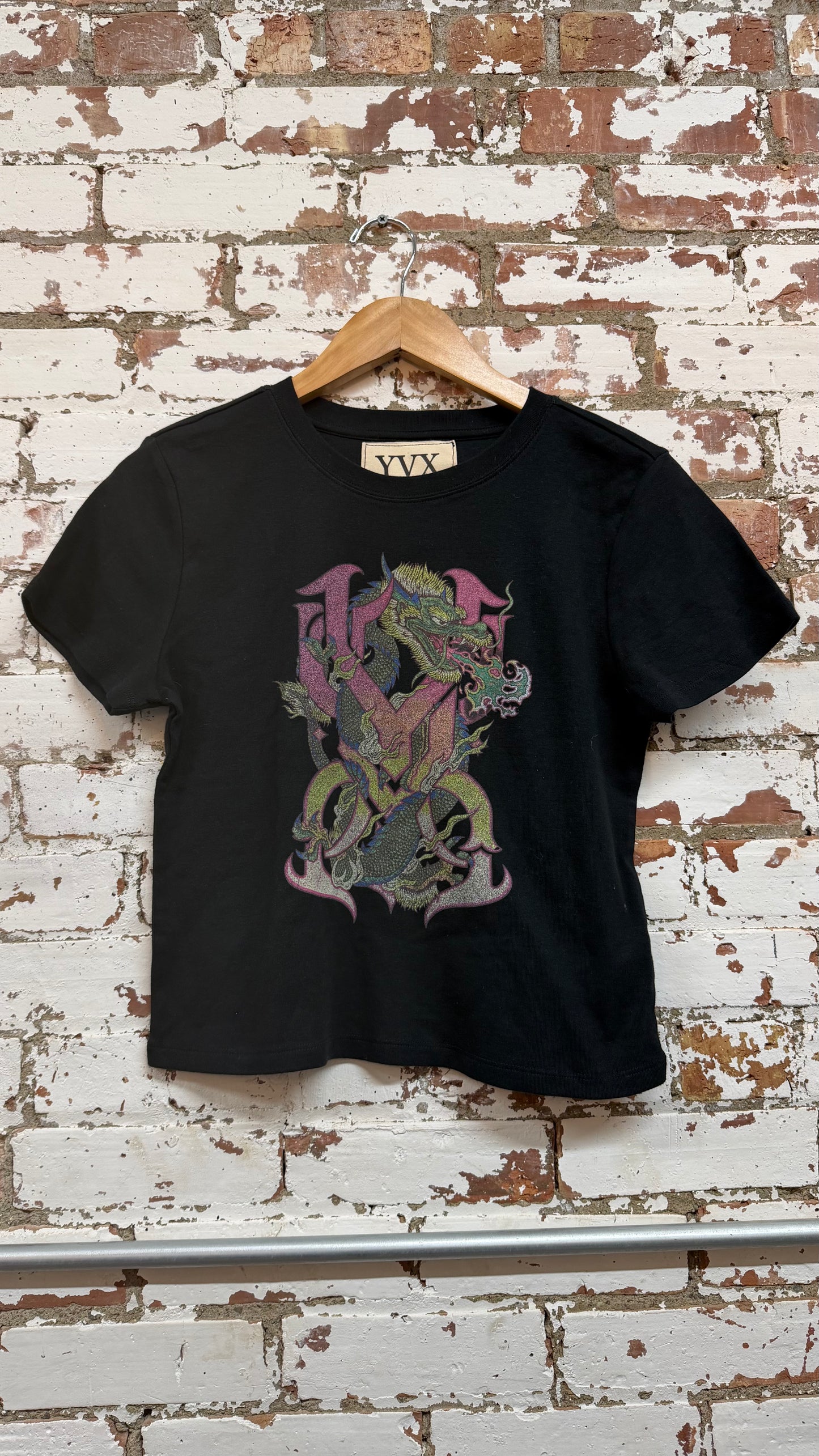 Techno Dragon Black Baby Tee *Archive (S)