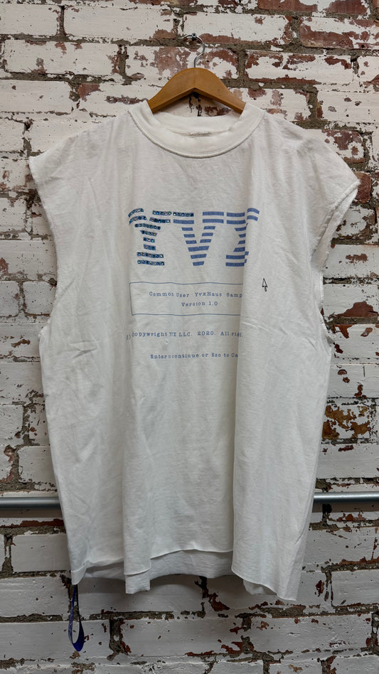 Workshopped IBM Sleeveless White Tee *Archive (XL)