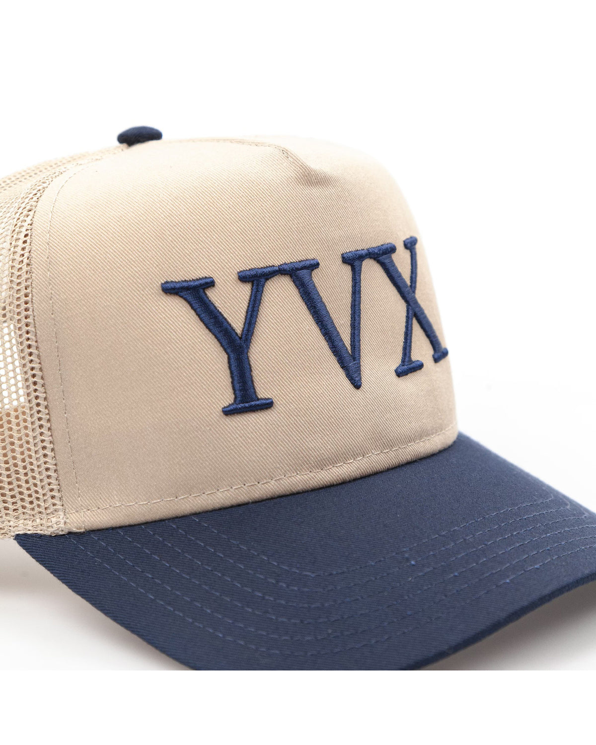 Two Tone Baseball Hat Forest Cream detail 4:5