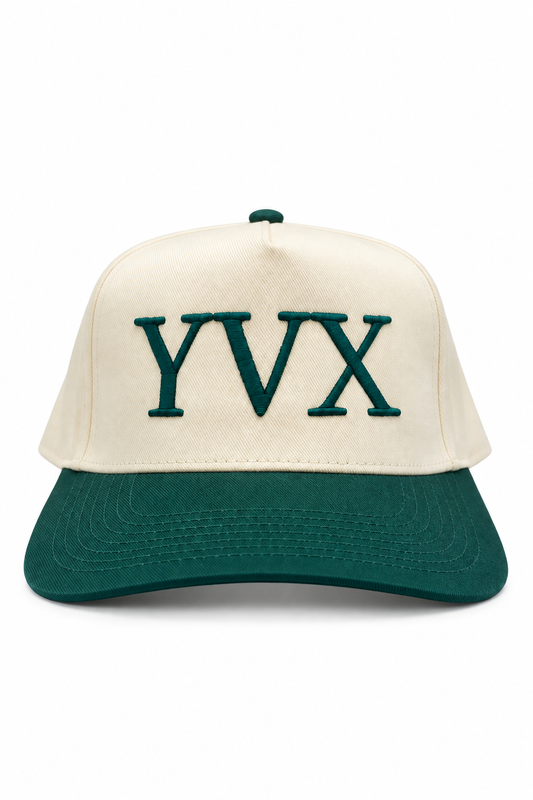 Two Tone Baseball Hat Forest Cream front