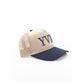 Two Tone Baseball Hat Forest Cream side 4:5