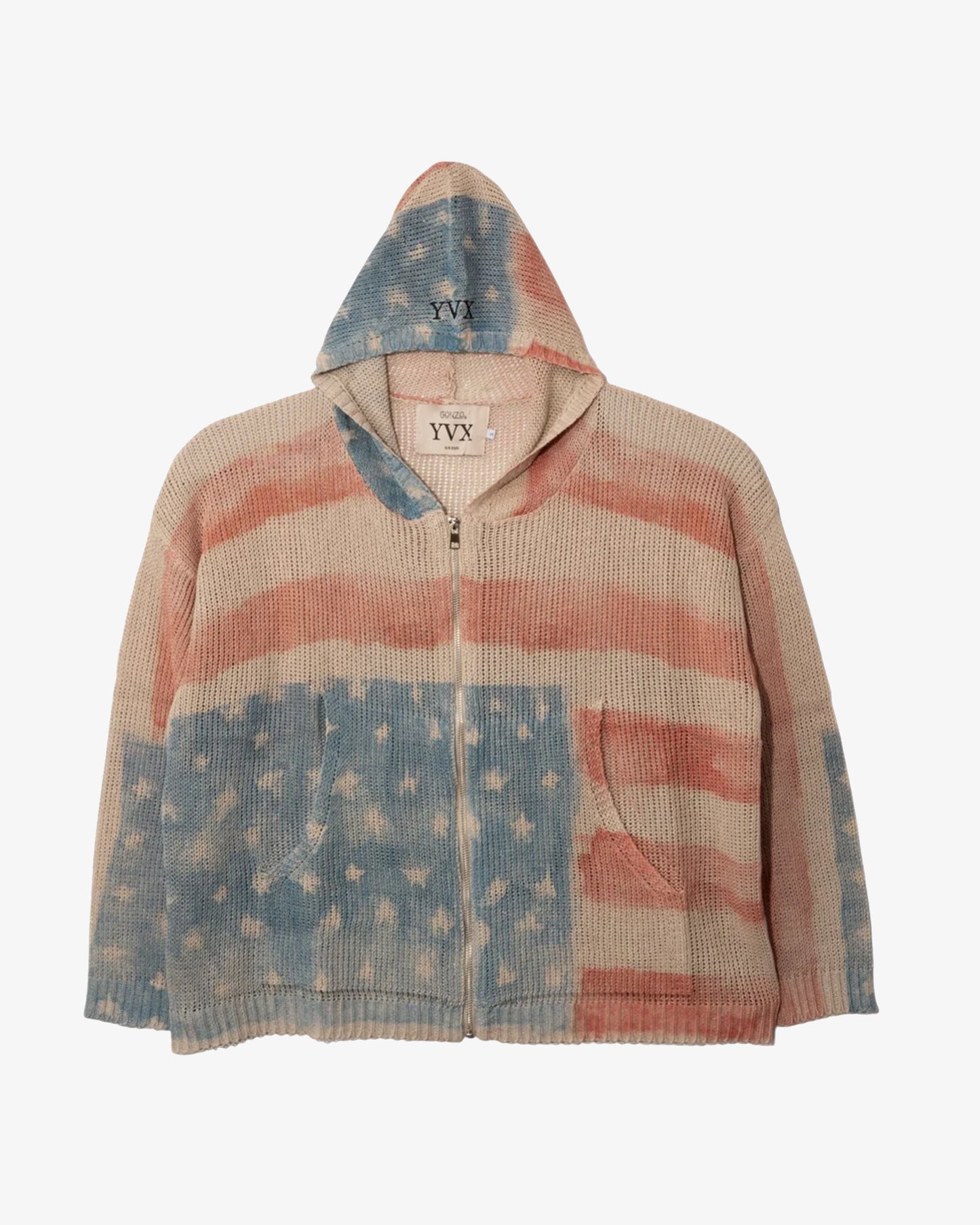 American Flag Crochet Hoodie (Balaclava Not Included)