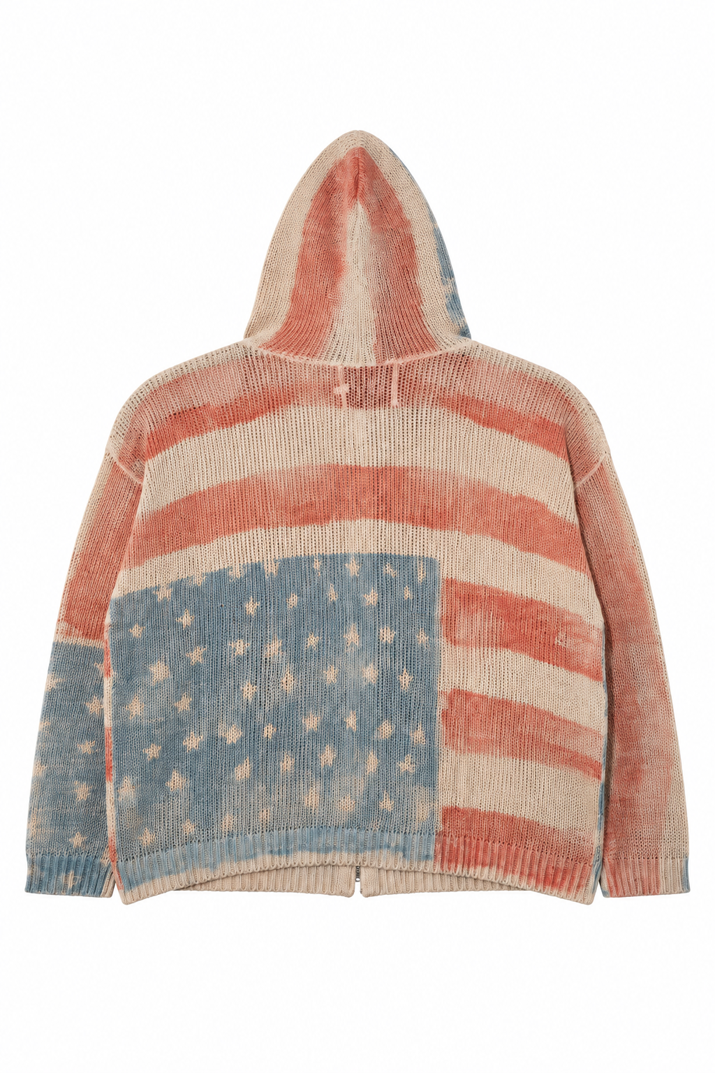 American Flag Crochet Hoodie back