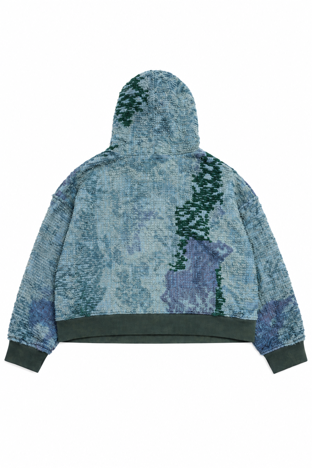 Hint of Human Touch Green hoodie back