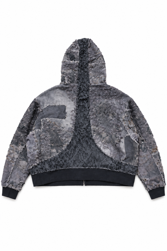Hint of Human Touch Grey hoodie back