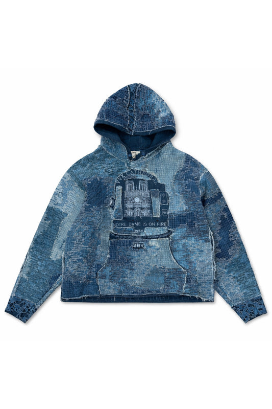 Hint of Human Touch Boro Hoodie (Blue Cathedral Size TBD)
