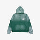 Sunfaded Monogram Zip Hoodie Green front 4:5