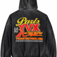 YVX Paris Hooded Sweatshirt Sunfade Black back view on white background