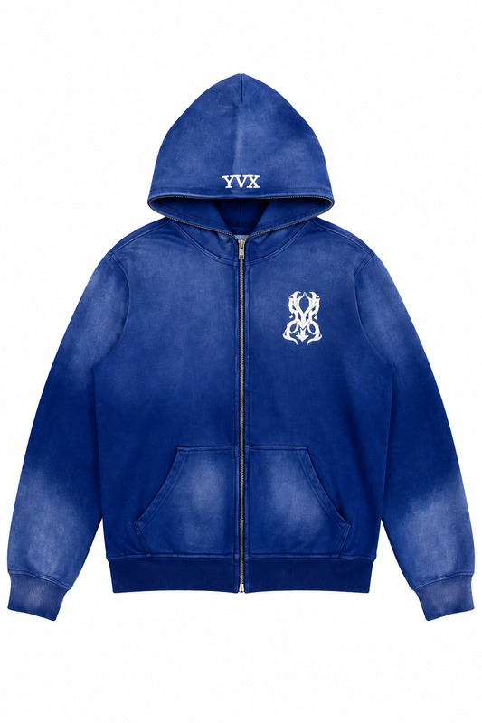 Sonic Sunfaded Monogram Full Zip Hoodie front