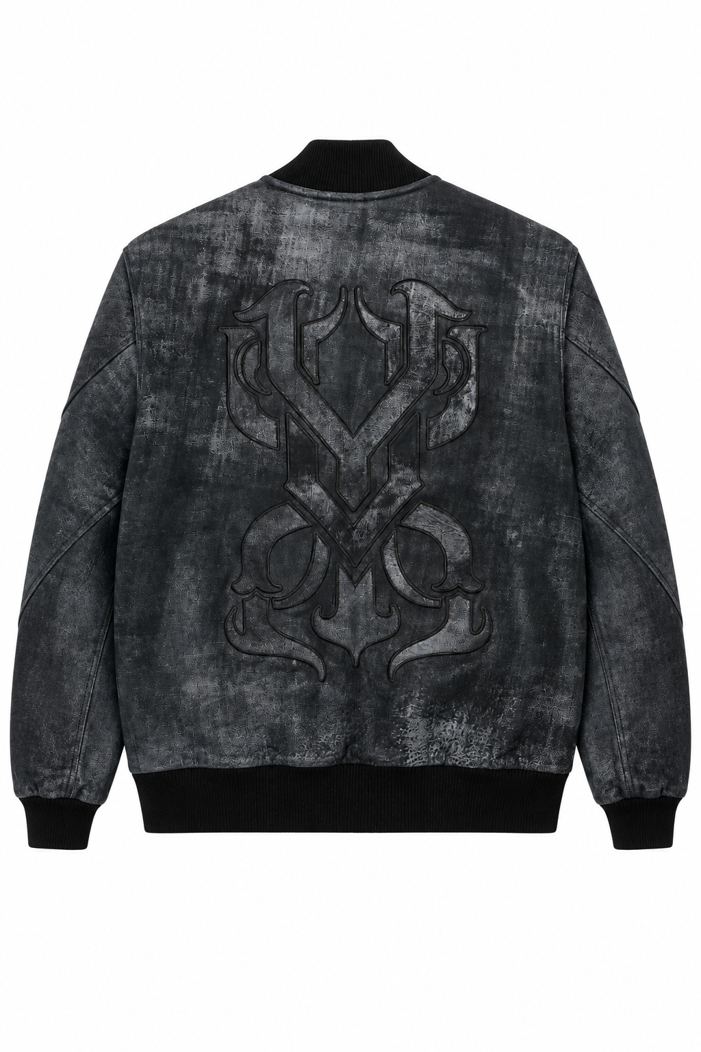 YVX Jetset Monogram Leather Jacket Black back view