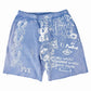 "Chalkboard" Sweatshorts in Frozen Blue