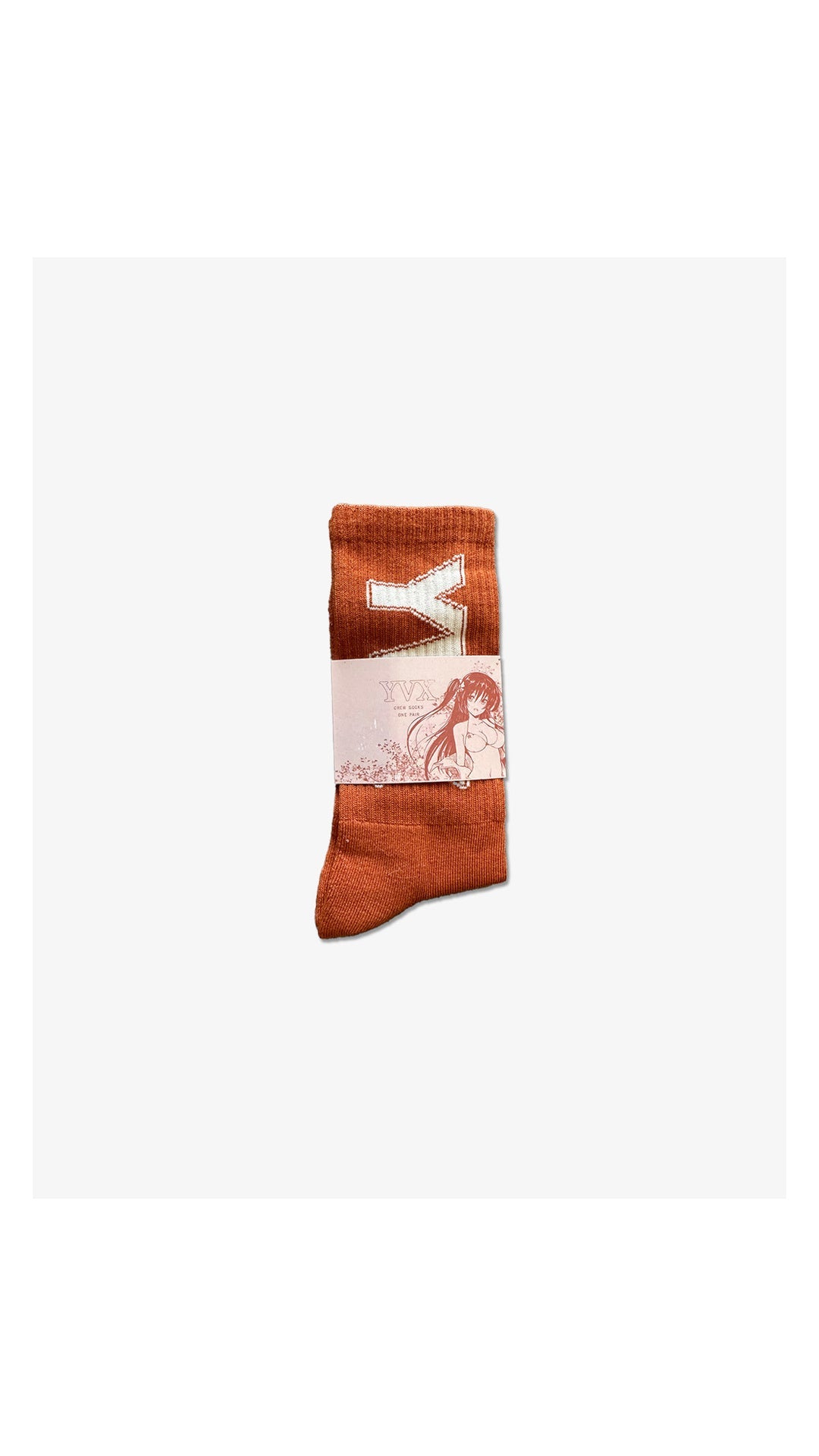 Monogram Socks Orange front 9:16