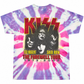 Back of YVX Reworked Vintage KISS Tee, pink/purple tie-dye and Farewell Tour graphic, 2:3 white-background
