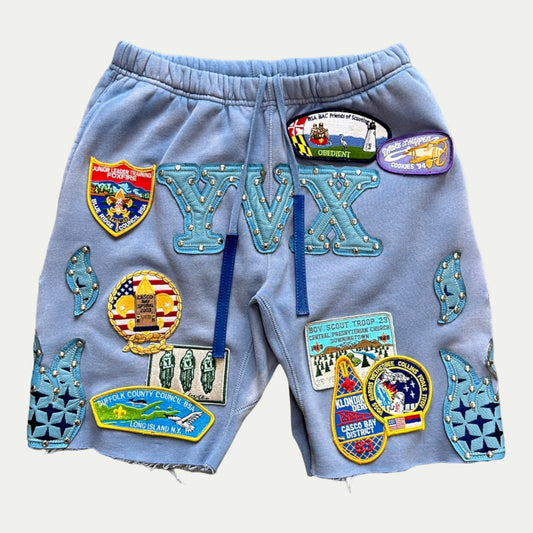 Blue Flame Patch Shorts