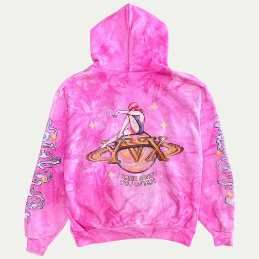 Fuscia Galactic Hand Dyed Hoodie