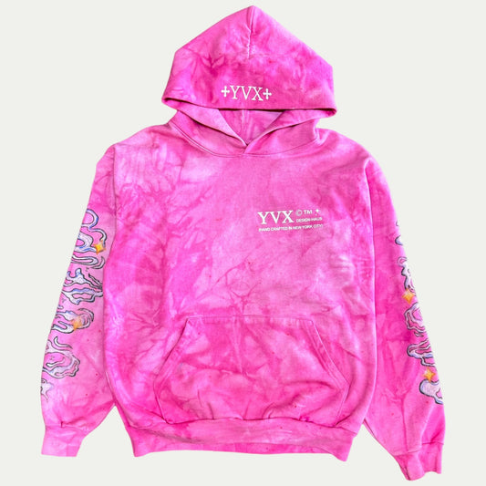 Fuscia Galactic Hand Dyed Hoodie