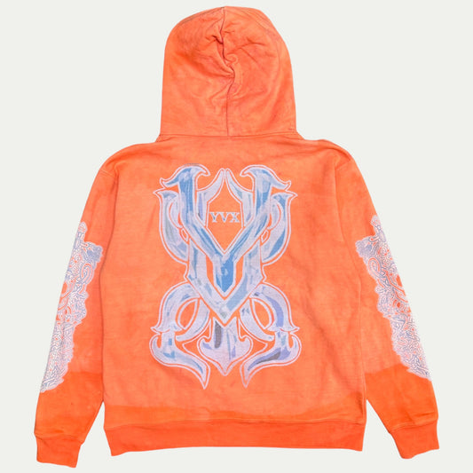 Hand Dyed Orange Fucker Hood (Large)