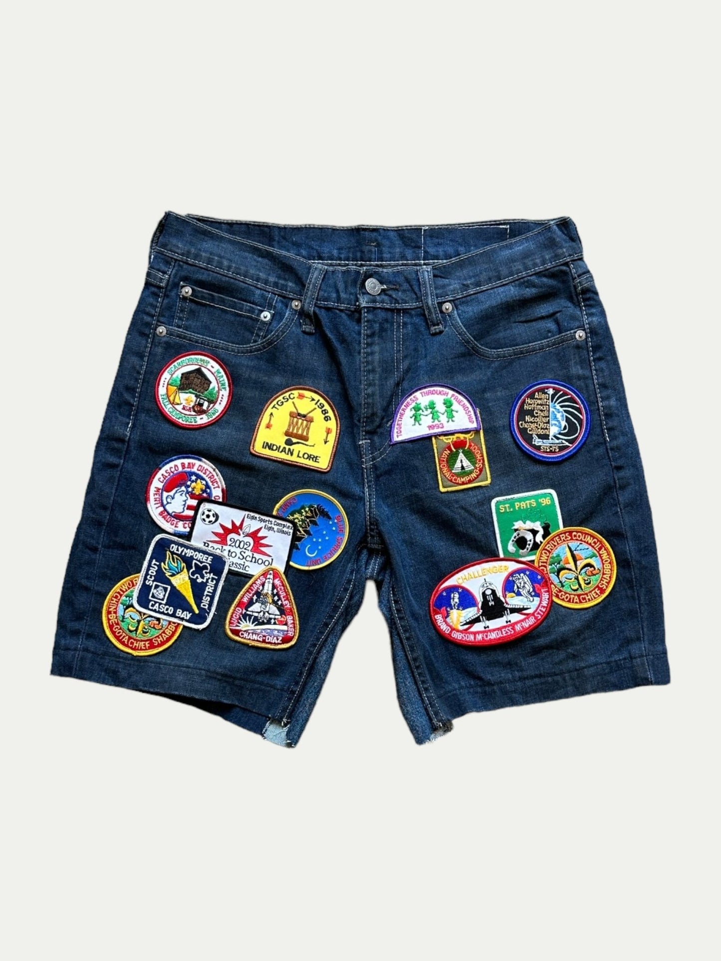 Patch Denim Shorts 01