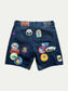 Patch Denim Shorts 01