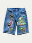 Patch Denim Shorts 02