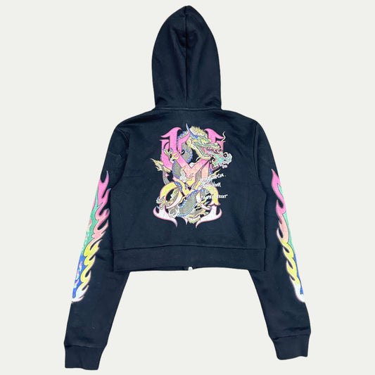 Techno Dragon Full Zip Womens Baby Hoodie (Medium)