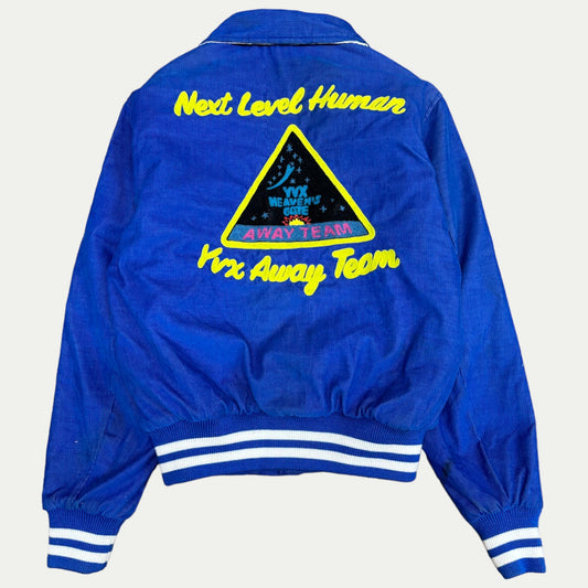 Vintage Blue Chainstitch Bomber (Medium)